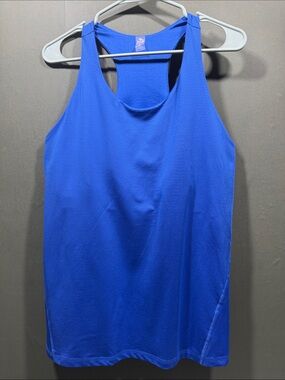 MTA Sport Racerback Tank Top Women XL Cobalt Blue Like New Athletic Built-in Bra